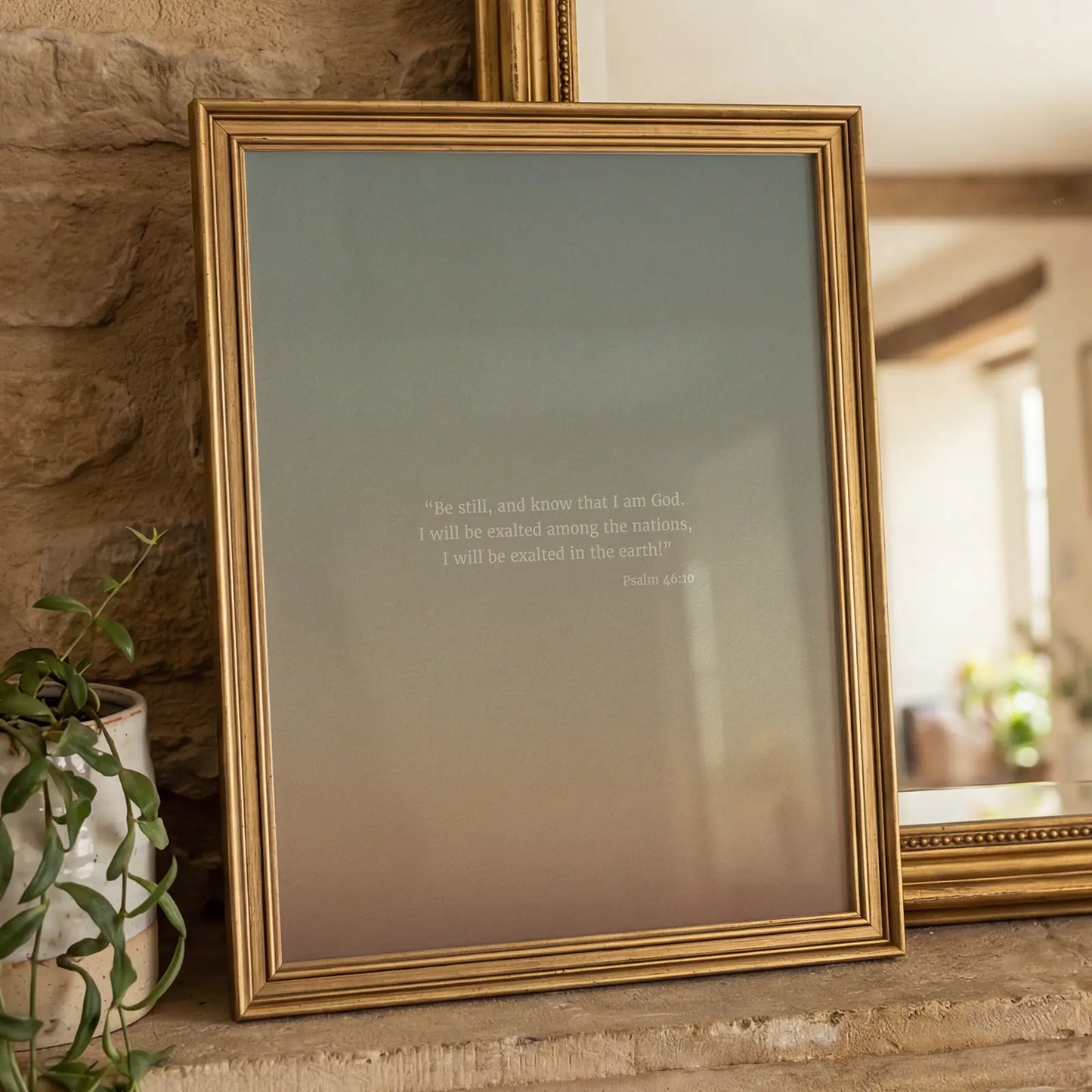 Psalm 46:10 ESV - Heaven & Nature Co. Scripture Print - Lifestyle