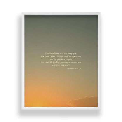 Numbers 6:24-26 ESV - Heaven & Nature Co. Scripture Print - Standard 8x10 Frame Mockup