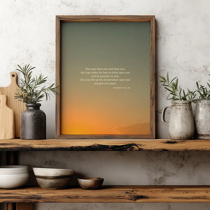 Numbers 6:24-26 ESV - Heaven & Nature Co. Scripture Print - Lifestyle