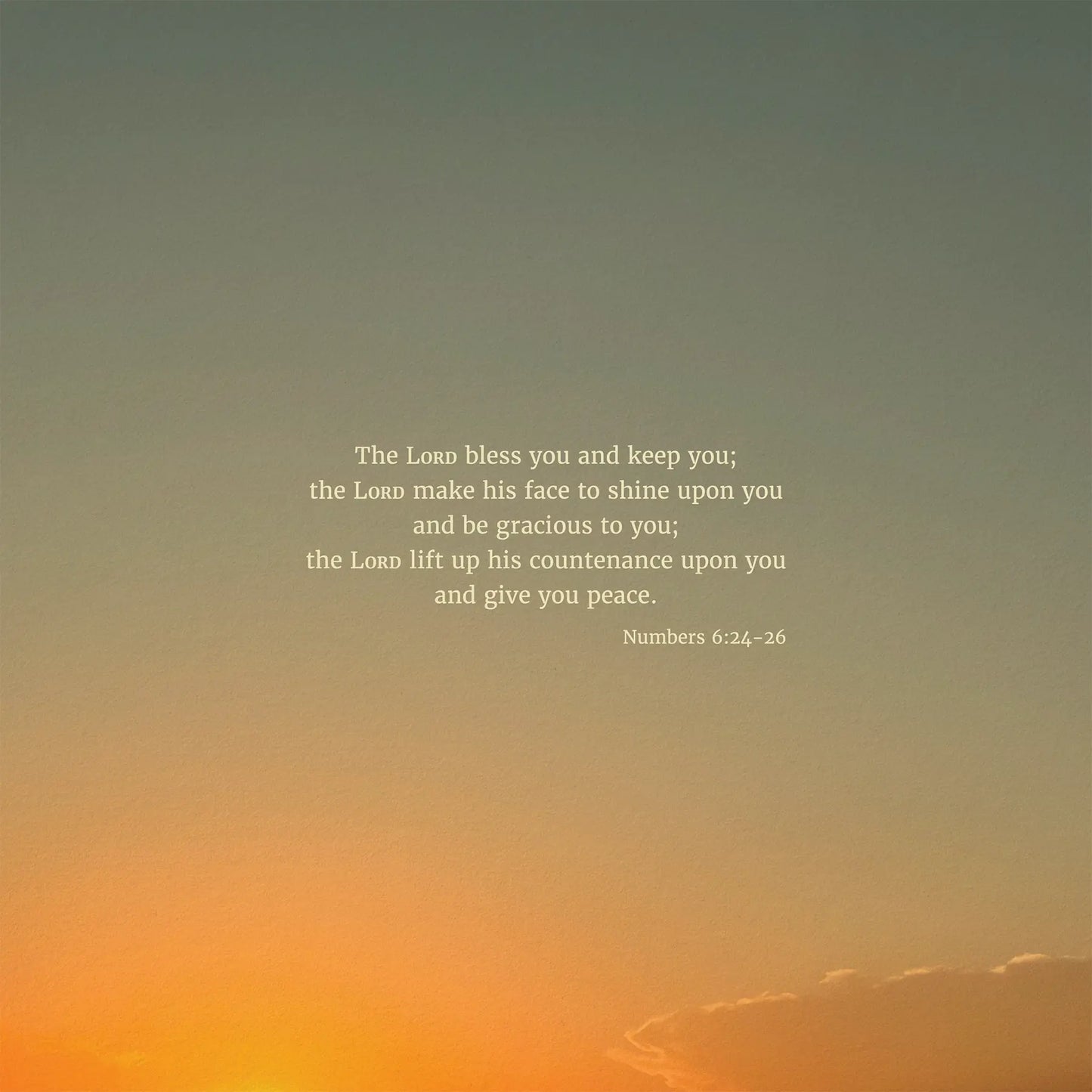 Numbers 6:24-26 ESV - Heaven & Nature Co. Scripture Print - 10x10 No Frame