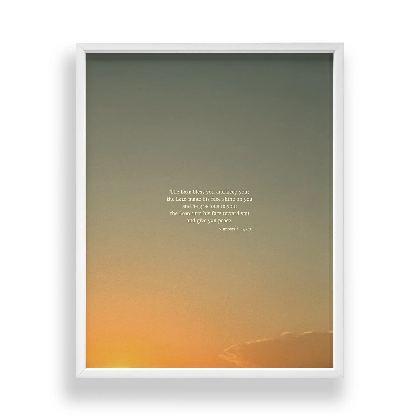 Numbers 6:24-26 NIV - Heaven & Nature Co. Scripture Print - Standard 11x14 Frame Mockup