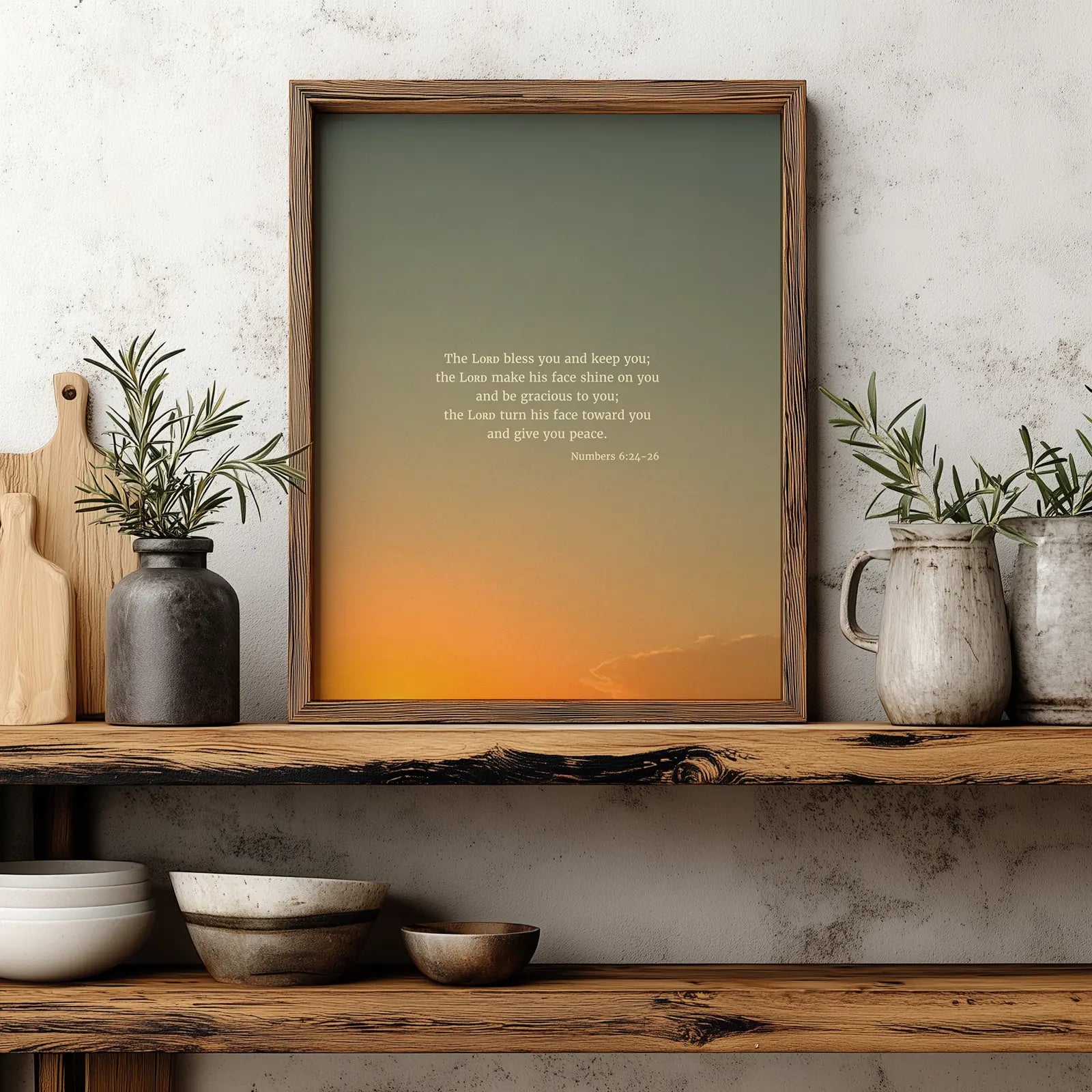 Numbers 6:24-26 NIV - Heaven & Nature Co. Scripture Print - Lifestyle
