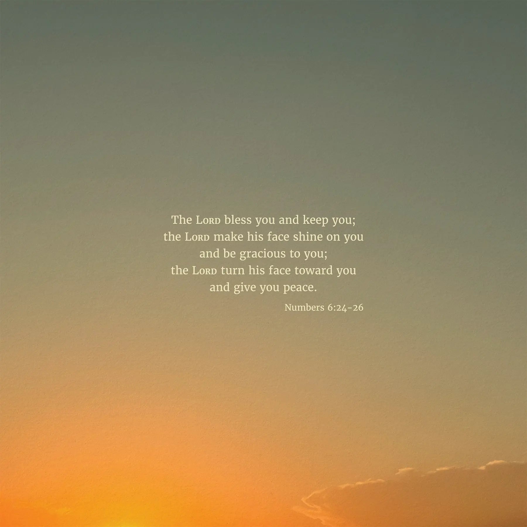 Numbers 6:24-26 NIV - Heaven & Nature Co. Scripture Print - 10x10 No Frame
