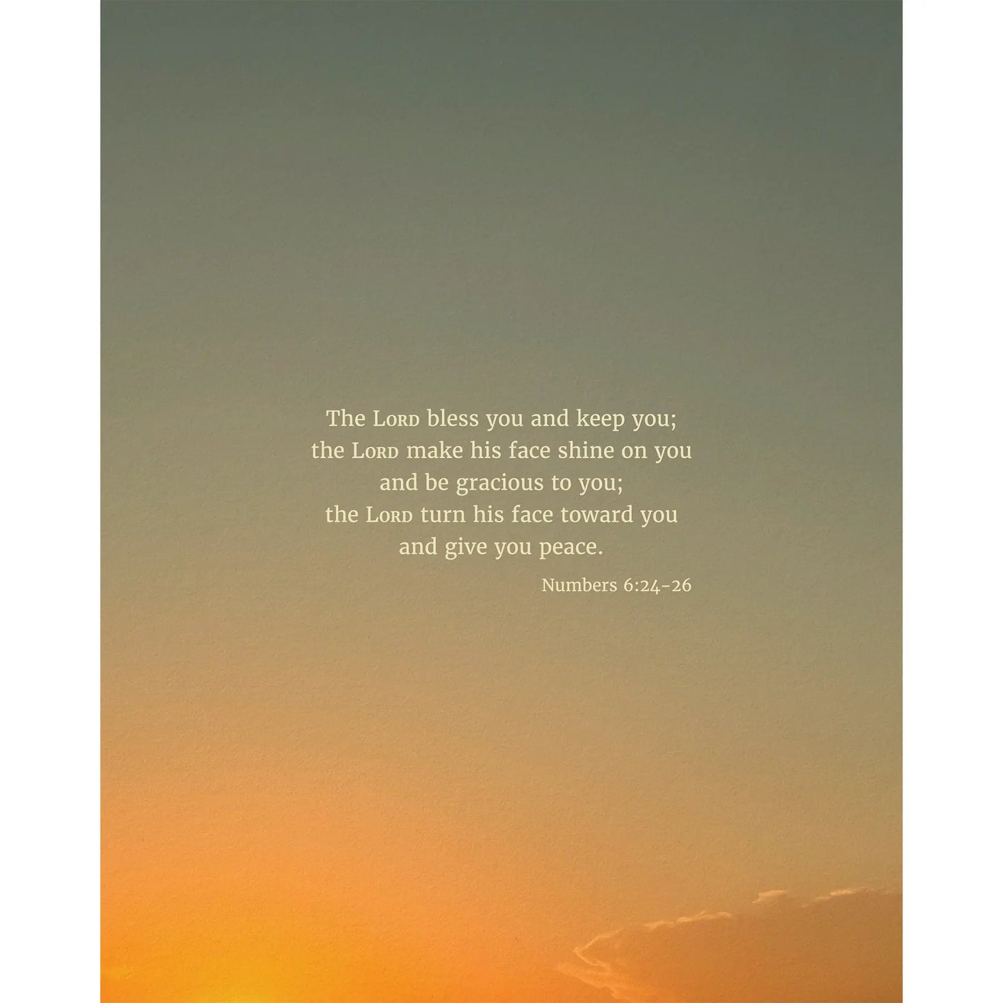 Numbers 6:24-26 NIV - Heaven & Nature Co. Scripture Print - 8x10 No Frame