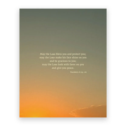 Numbers 6:24-26 CSB - Heaven & Nature Co. Scripture Print - 8x10 No Frame