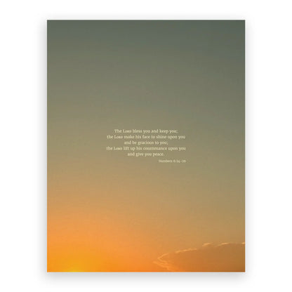 Numbers 6:24-26 ESV - Heaven & Nature Co. Scripture Print - 11x14 No Frame