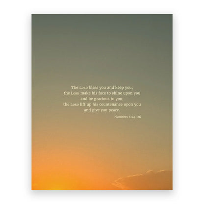 Numbers 6:24-26 ESV - Heaven & Nature Co. Scripture Print - 8x10 No Frame