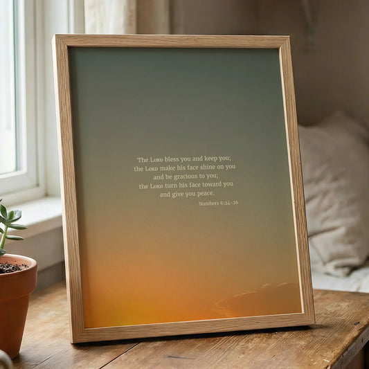 Numbers 6:24-26 NIV - Heaven & Nature Co. Scripture Print - Lifestyle