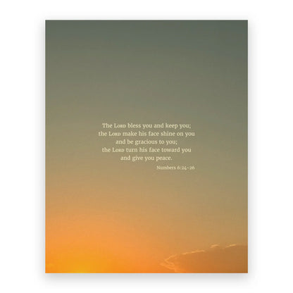 Numbers 6:24-26 NIV - Heaven & Nature Co. Scripture Print - 8x10 No Frame