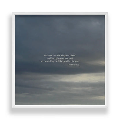 Matthew 6:33 CSB - Heaven & Nature Co. Scripture Print - Standard 10x10 Frame Mockup