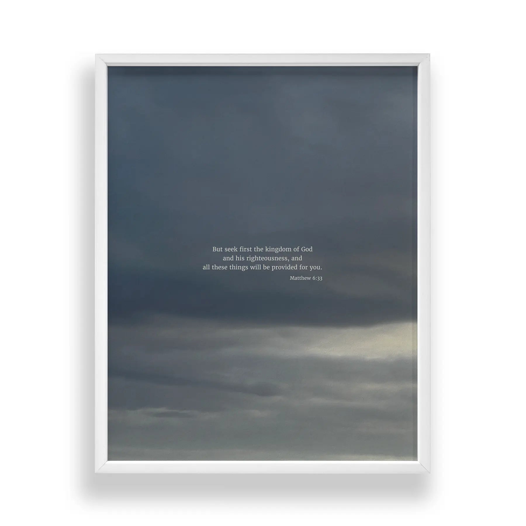 Matthew 6:33 CSB - Heaven & Nature Co. Scripture Print - Standard 11x14 Frame Mockup