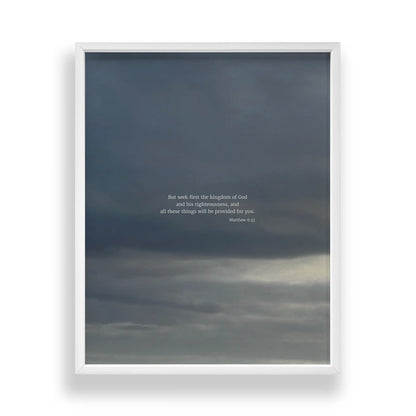 Matthew 6:33 CSB - Heaven & Nature Co. Scripture Print - Standard 11x14 Frame Mockup