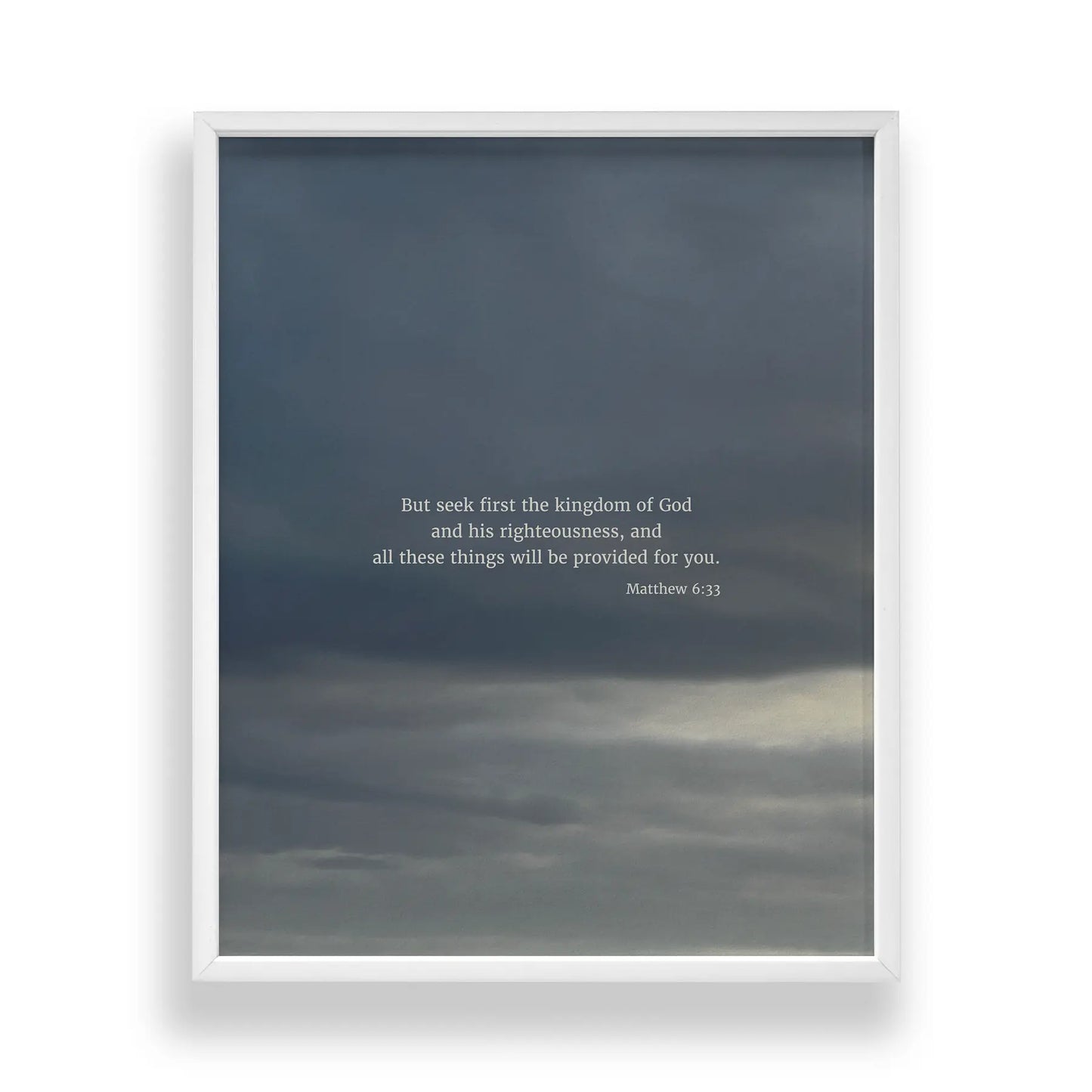 Matthew 6:33 CSB - Heaven & Nature Co. Scripture Print - Standard 8x10 Frame Mockup