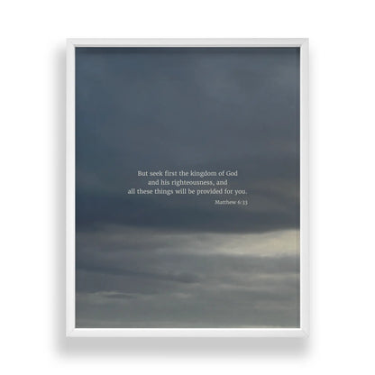 Matthew 6:33 CSB - Heaven & Nature Co. Scripture Print - Standard 8x10 Frame Mockup