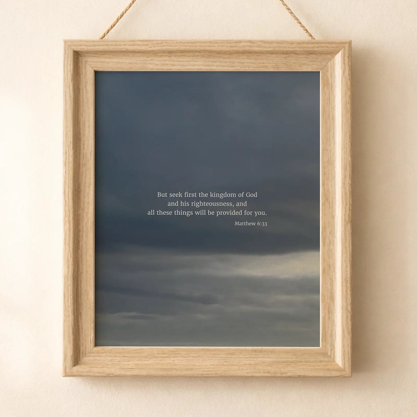 Matthew 6:33 CSB - Heaven & Nature Co. Scripture Print - Lifestyle
