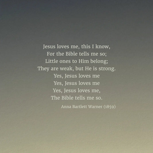 Jesus Loves Me - Heaven & Nature Co. Hymn Print - Close Up