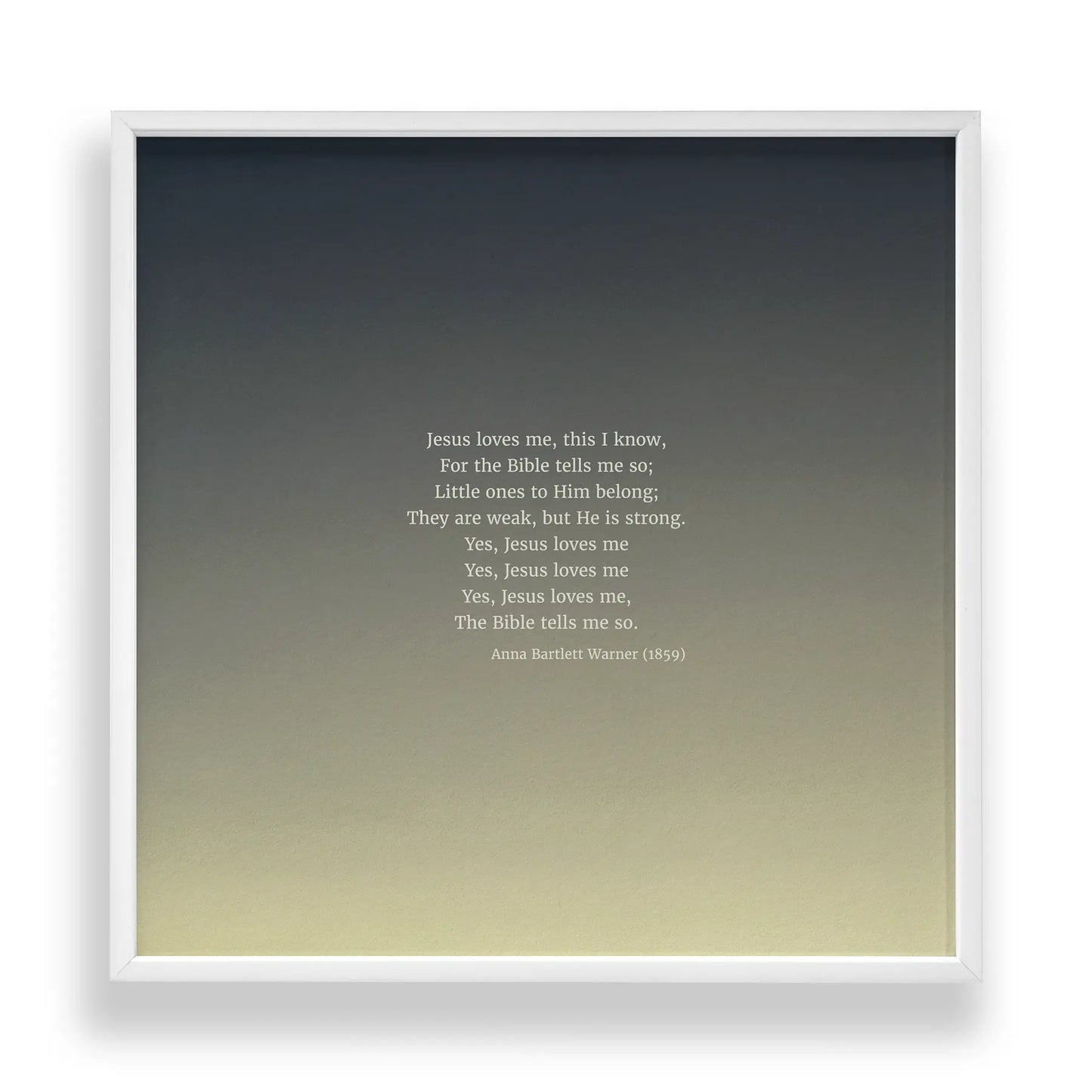 Jesus Loves Me - Heaven & Nature Co. Hymn Print - Standard 10x10 Frame Mockup