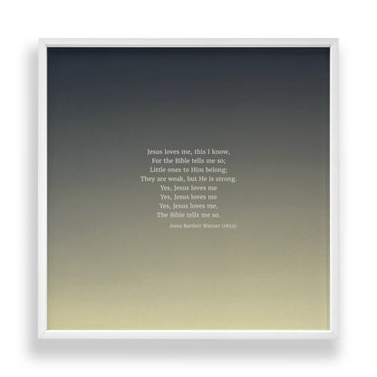 Jesus Loves Me - Heaven & Nature Co. Hymn Print - Standard 10x10 Frame Mockup