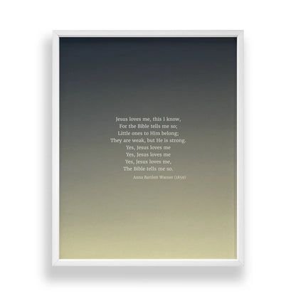 Jesus Loves Me - Heaven & Nature Co. Hymn Print - Standard 8x10 Frame Mockup