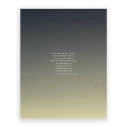 Jesus Loves Me Standard No Frame - Heaven & Nature Co. Hymn Print - 11x14 No Frame