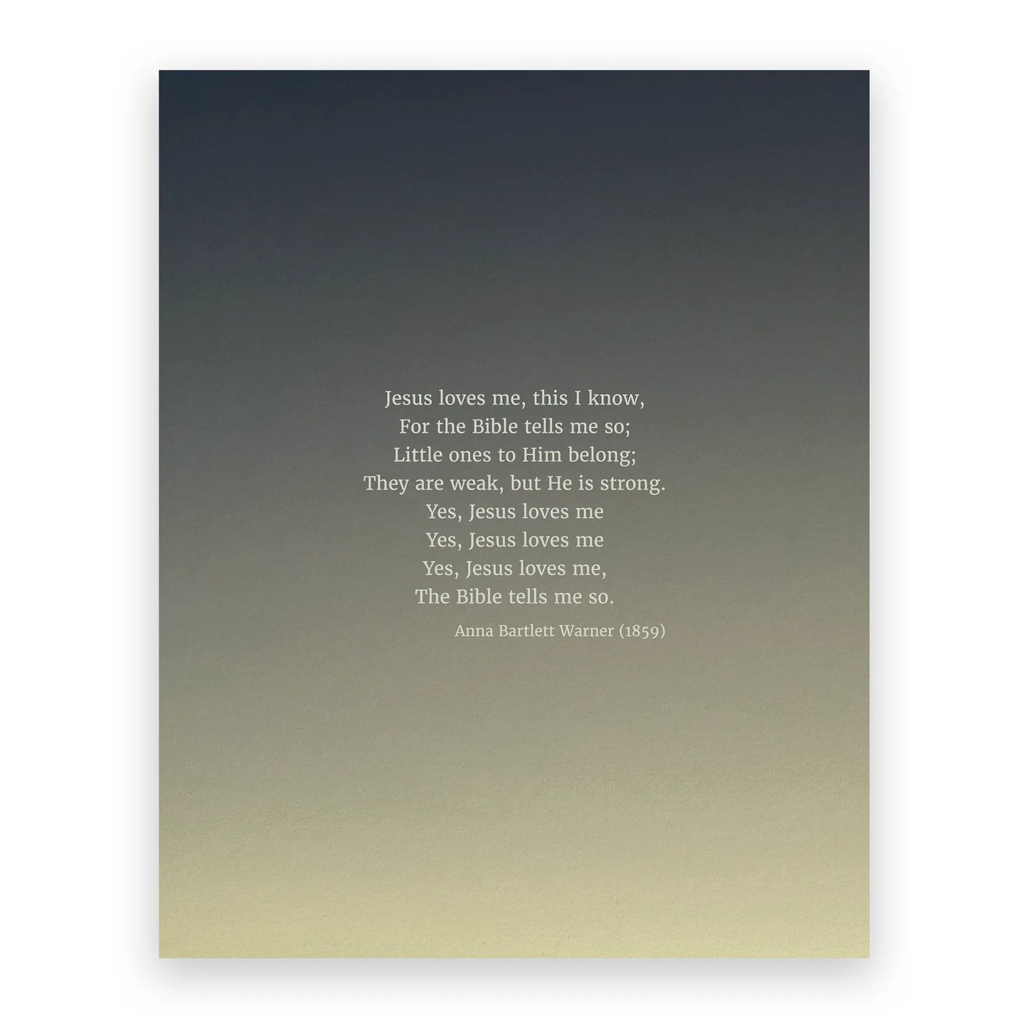 Jesus Loves Me Standard No Frame - Heaven & Nature Co. Hymn Print - 8x10 No Frame
