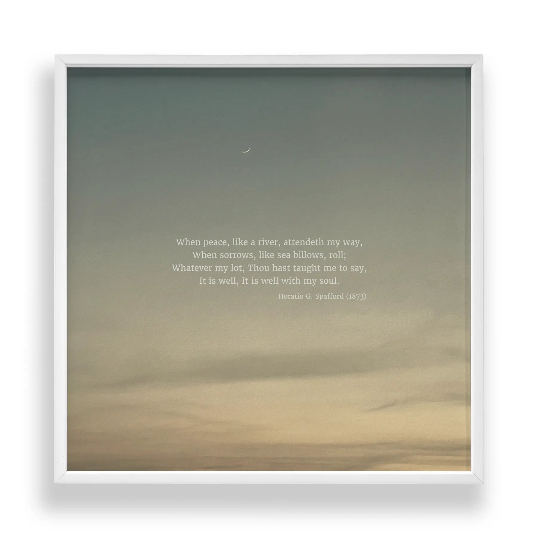 It Is Well - Heaven & Nature Co. Hymn Print - Standard 10x10 Frame Mockup