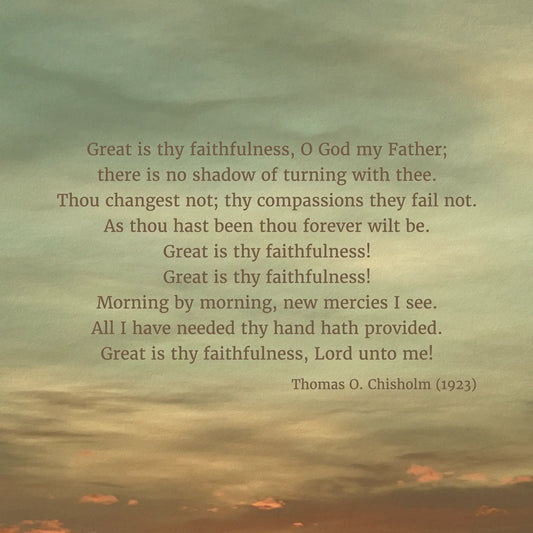 Great Is Thy Faithfulness - Heaven & Nature Co. Hymn Print - Close Up