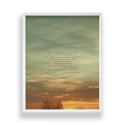 Great Is Thy Faithfulness - Heaven & Nature Co. Hymn Print - Standard 11x14 Frame Mockup