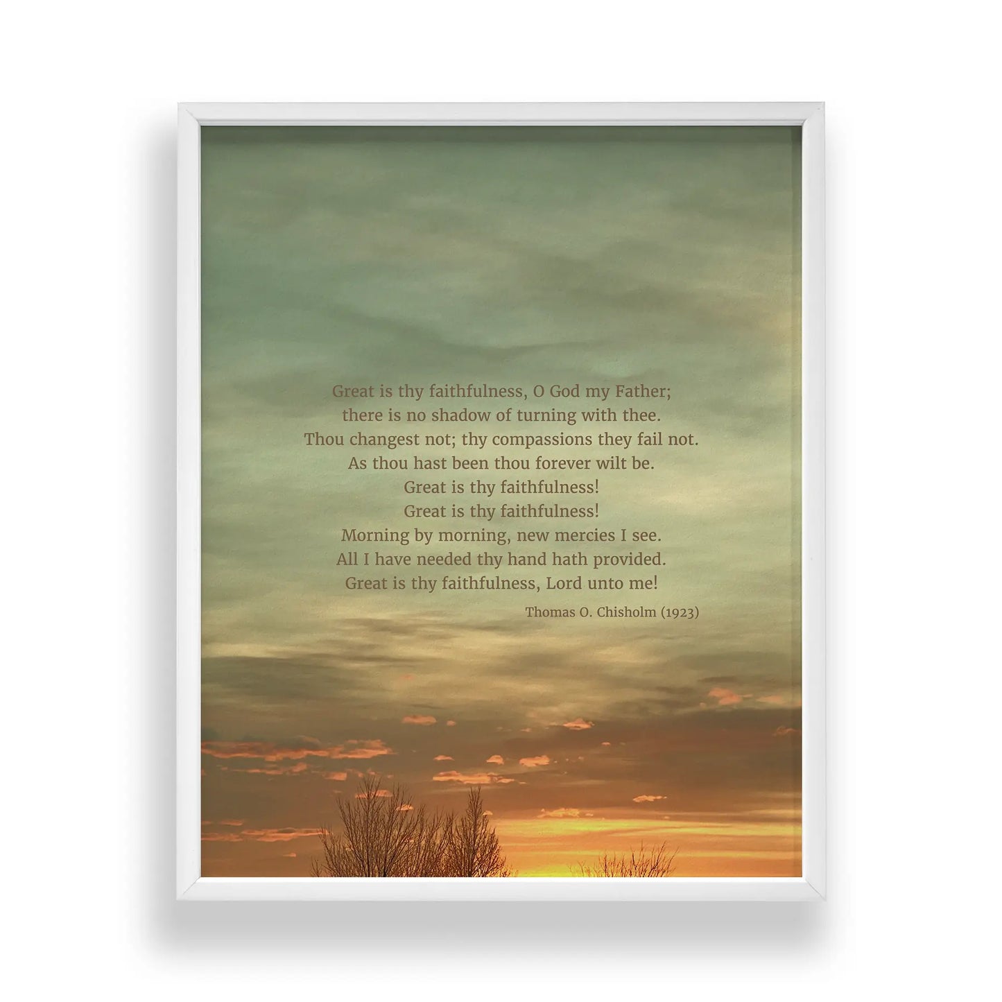 Great Is Thy Faithfulness - Heaven & Nature Co. Hymn Print - Standard 8x10 Frame Mockup