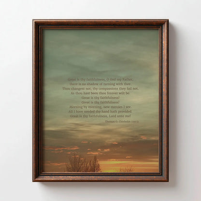 Great Is Thy Faithfulness - Heaven & Nature Co. Hymn Print - Lifestyle