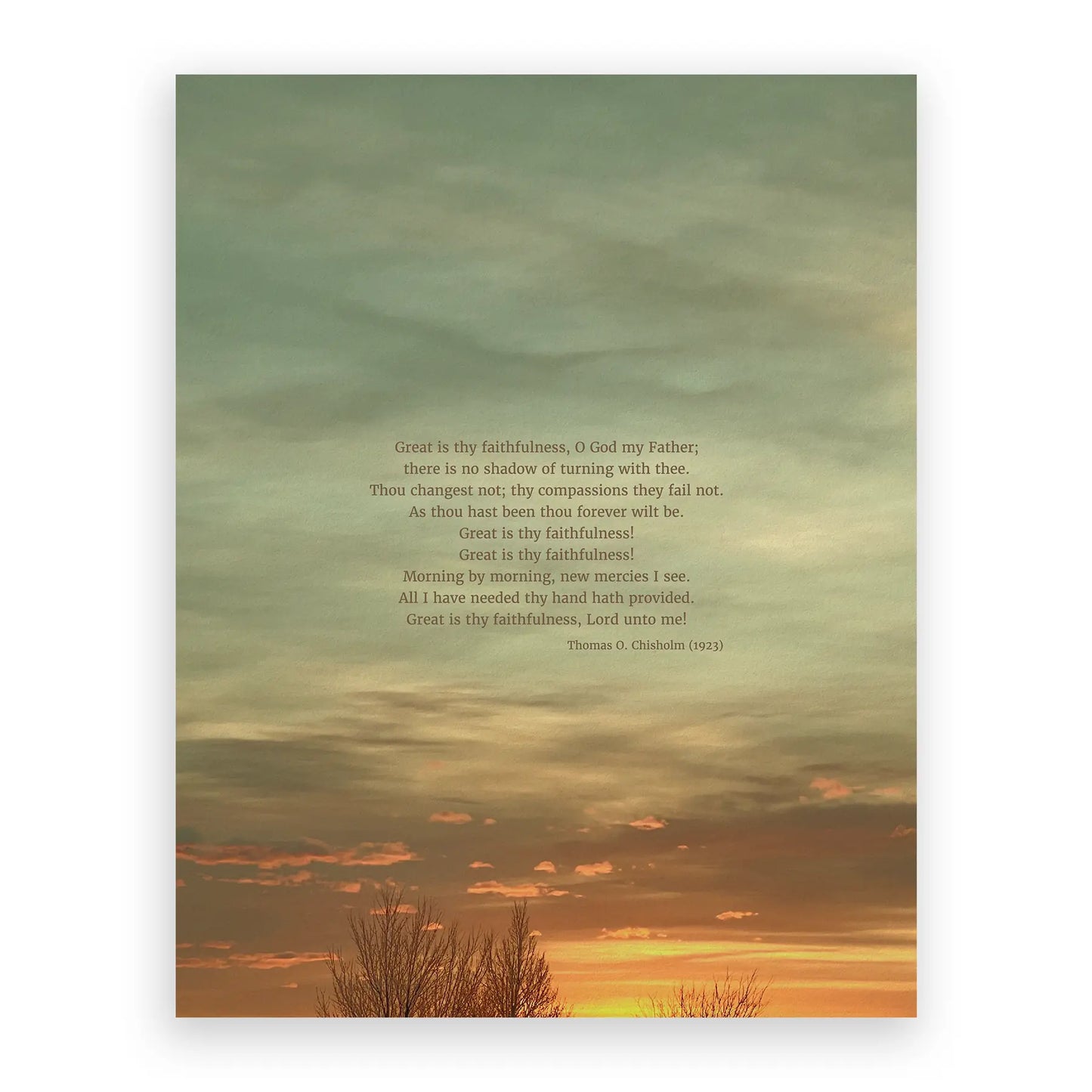 Great Is Thy Faithfulness Standard No Frame - Heaven & Nature Co. Hymn Print - 11x14 No Frame