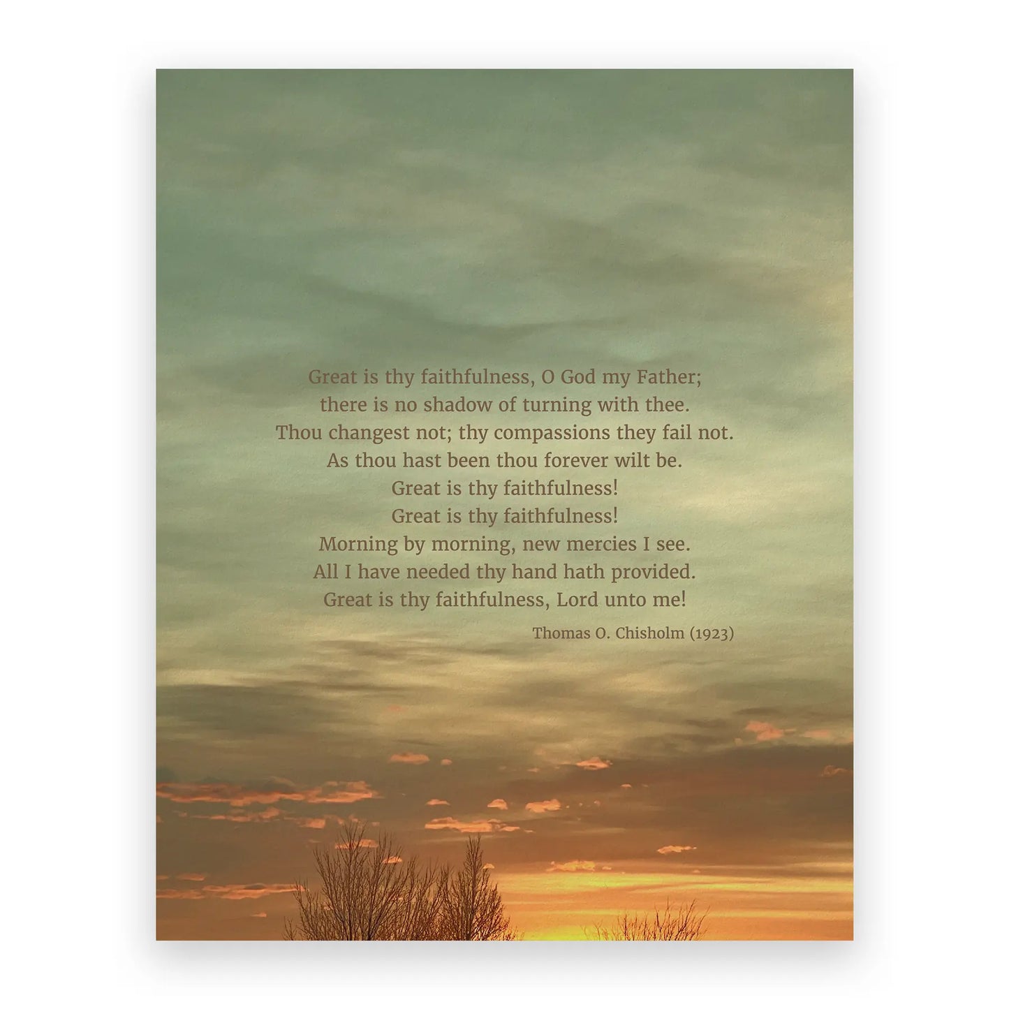 Great Is Thy Faithfulness Standard No Frame - Heaven & Nature Co. Hymn Print - 8x10 No Frame