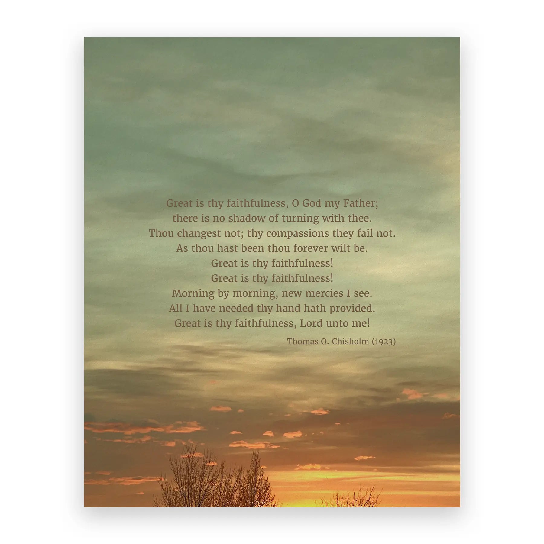 Great Is Thy Faithfulness Standard No Frame - Heaven & Nature Co. Hymn Print - 8x10 No Frame