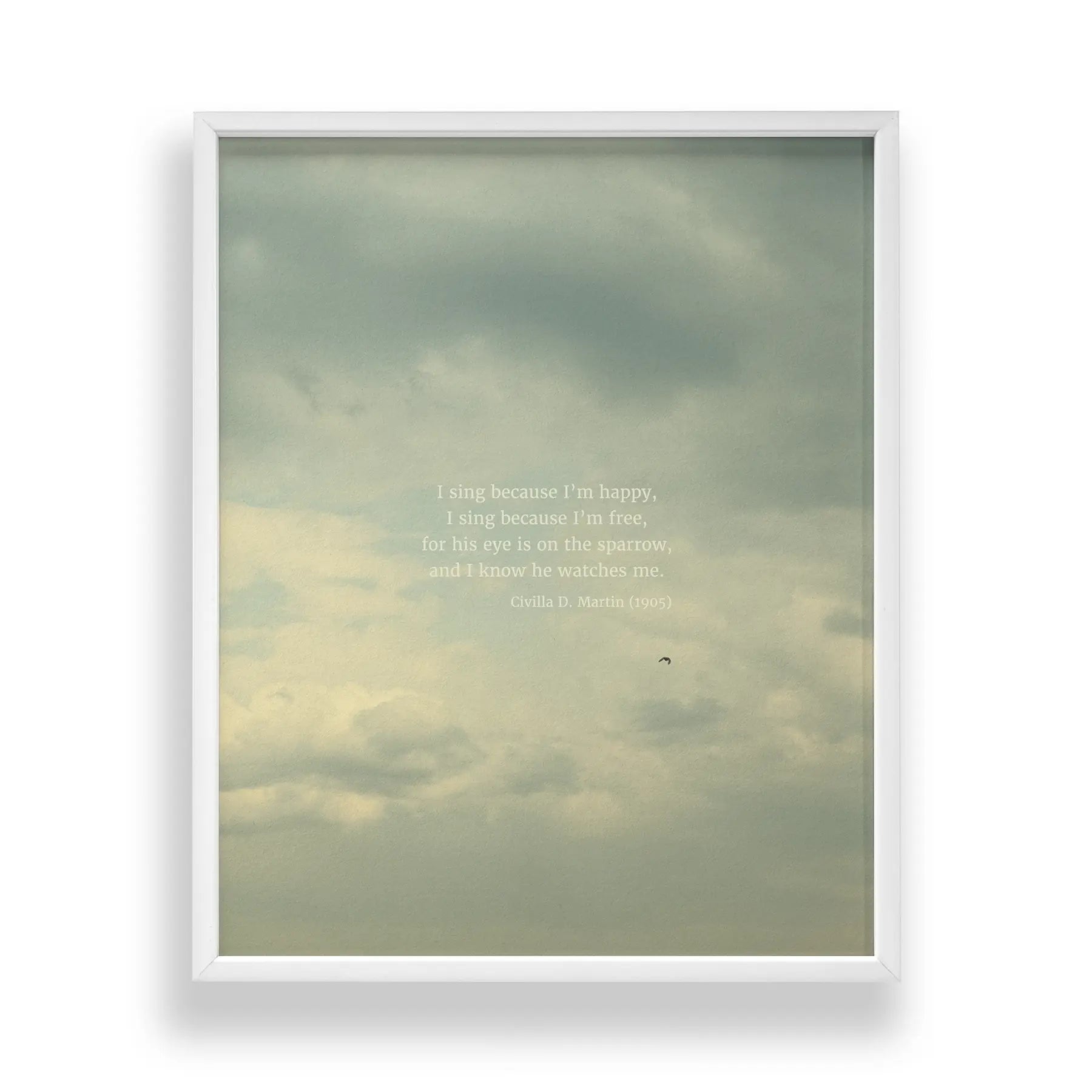 His Eye Is On The Sparrow - Heaven & Nature Co. Hymn Print - Standard 8x10 Frame Mockup