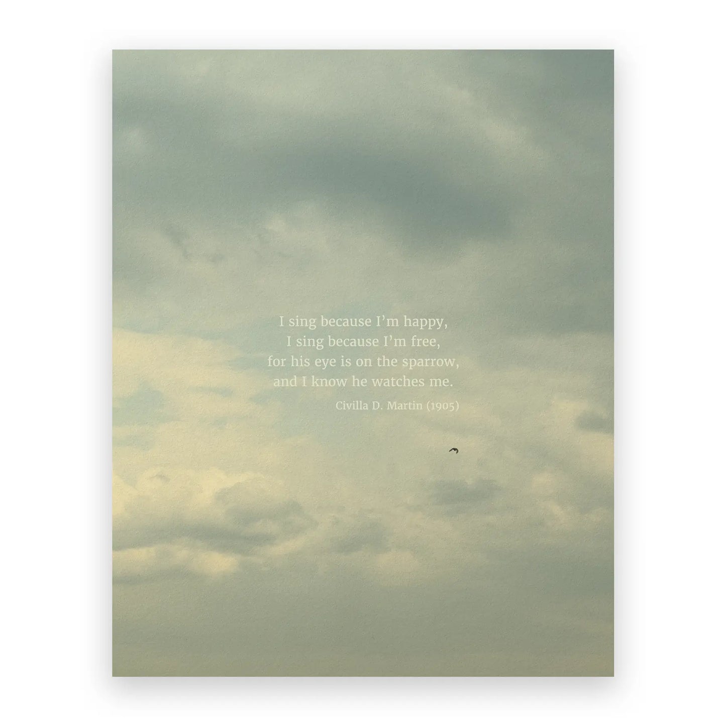His Eye Is On The Sparrow Standard No Frame - Heaven & Nature Co. Hymn Print - 8x10 No Frame