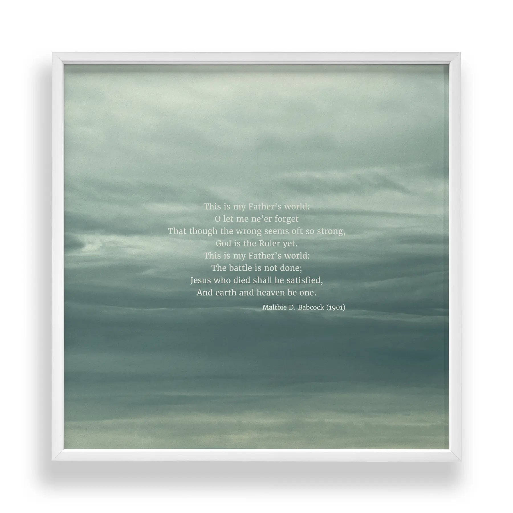 This Is My Fathers World - Heaven & Nature Co. Hymn Print - Standard 10x10 Frame Mockup