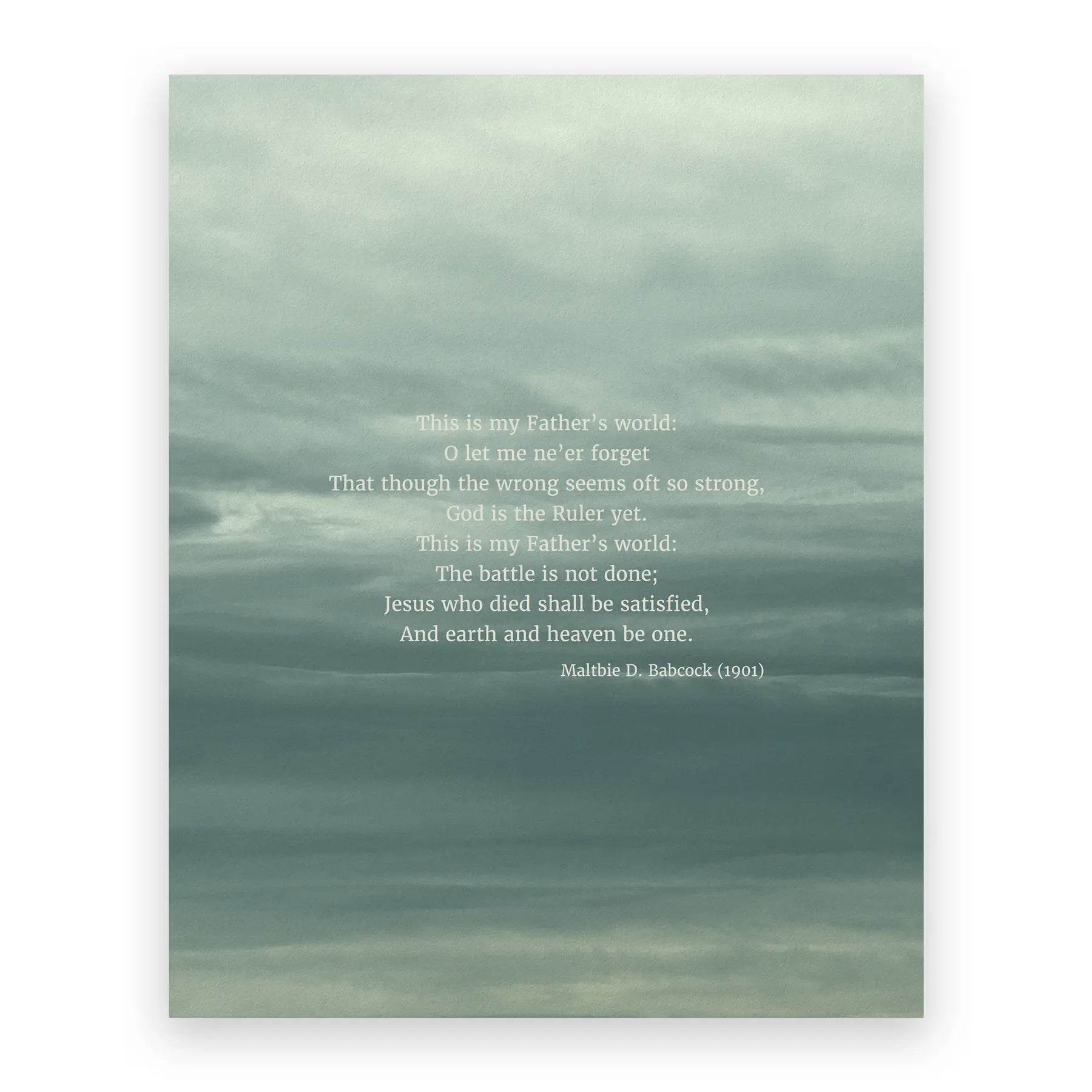This Is My Fathers World Standard No Frame - Heaven & Nature Co. Hymn Print - 8x10 No Frame