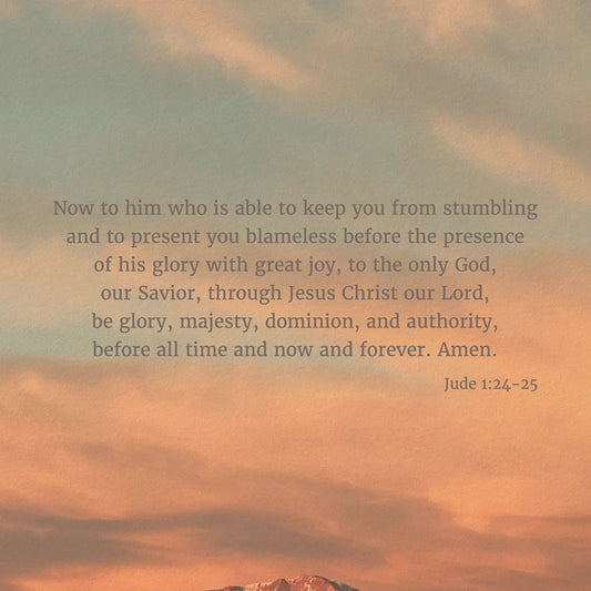 Jude 1:24-25 ESV - Heaven & Nature Co. Scripture Print - Close Up