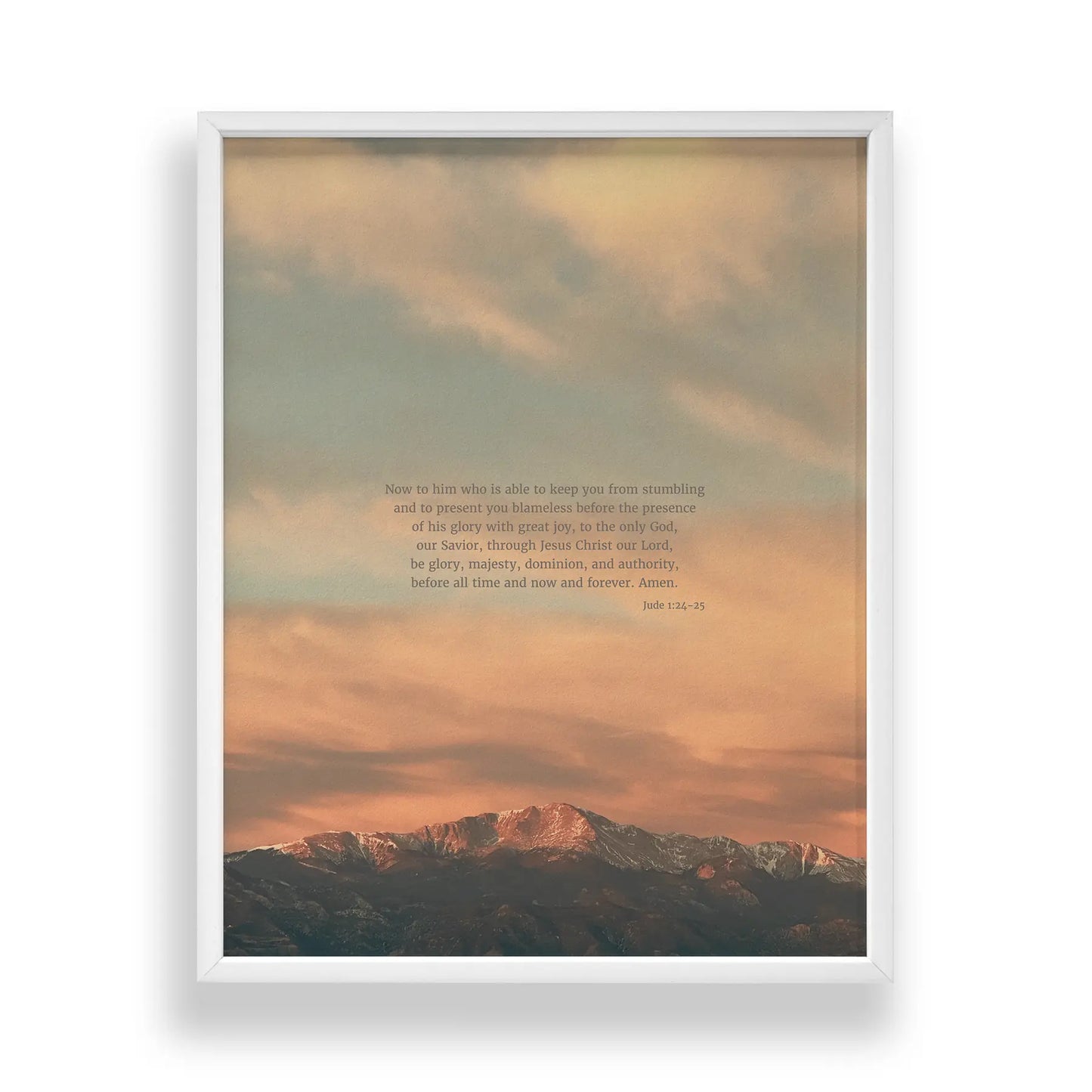 Jude 1:24-25 ESV - Heaven & Nature Co. Scripture Print - Standard 11x14 Frame Mockup