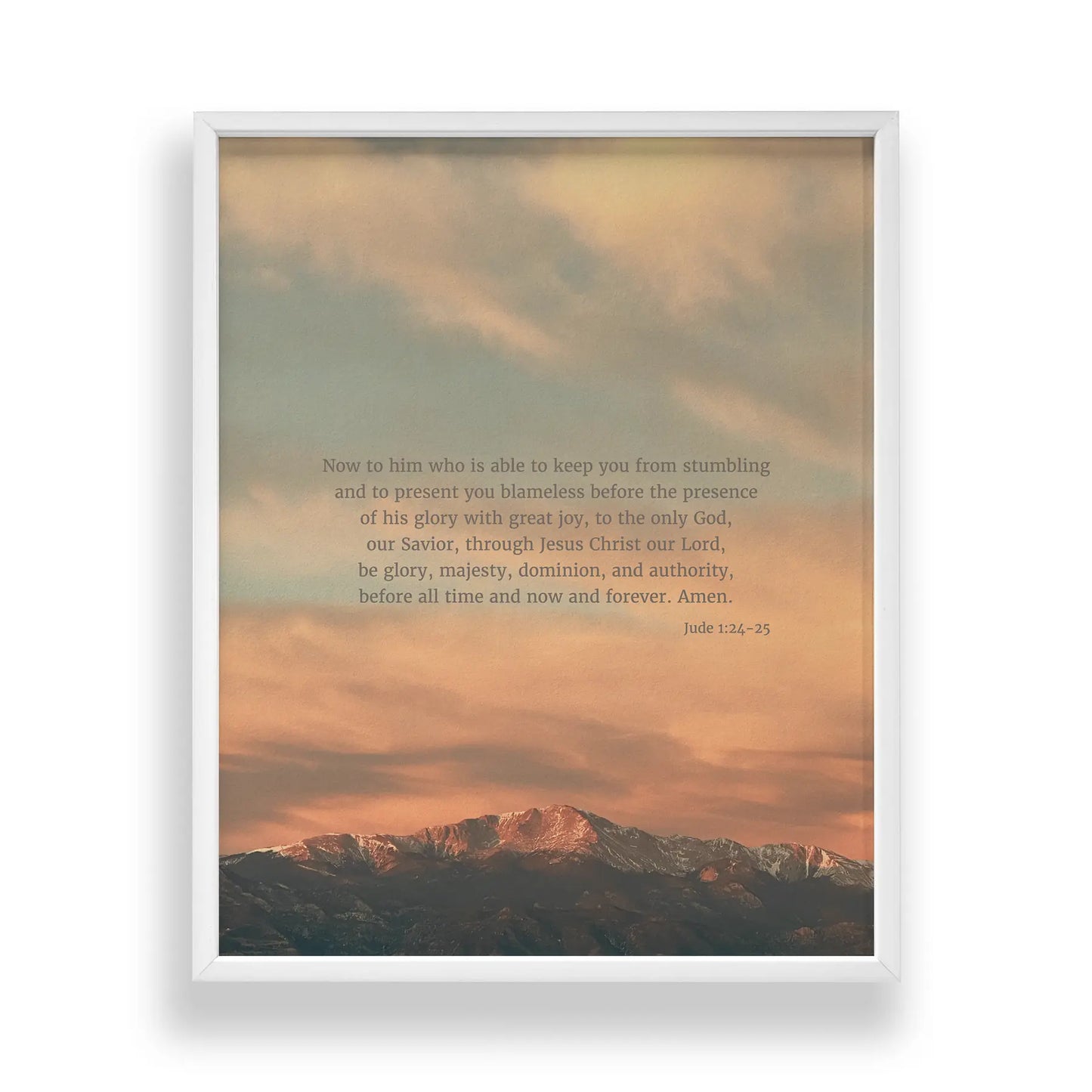 Jude 1:24-25 ESV - Heaven & Nature Co. Scripture Print - Standard 8x10 Frame Mockup