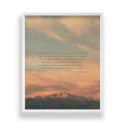 Jude 1:24-25 ESV - Heaven & Nature Co. Scripture Print - Standard 8x10 Frame Mockup