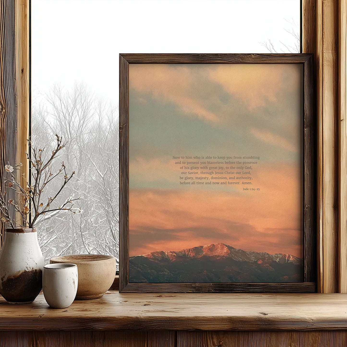 Jude 1:24-25 ESV - Heaven & Nature Co. Scripture Print - Lifestyle