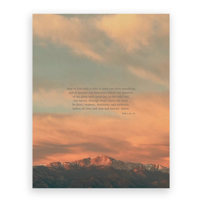Jude 1:24-25 ESV - Heaven & Nature Co. Scripture Print - 11x14 No Frame