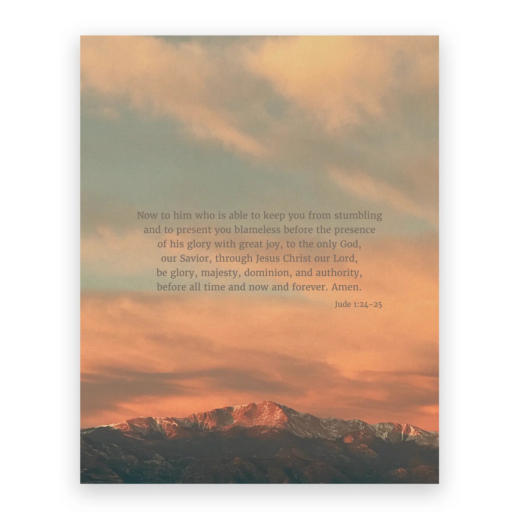 Jude 1:24-25 ESV - Heaven & Nature Co. Scripture Print - 8x10 No Frame