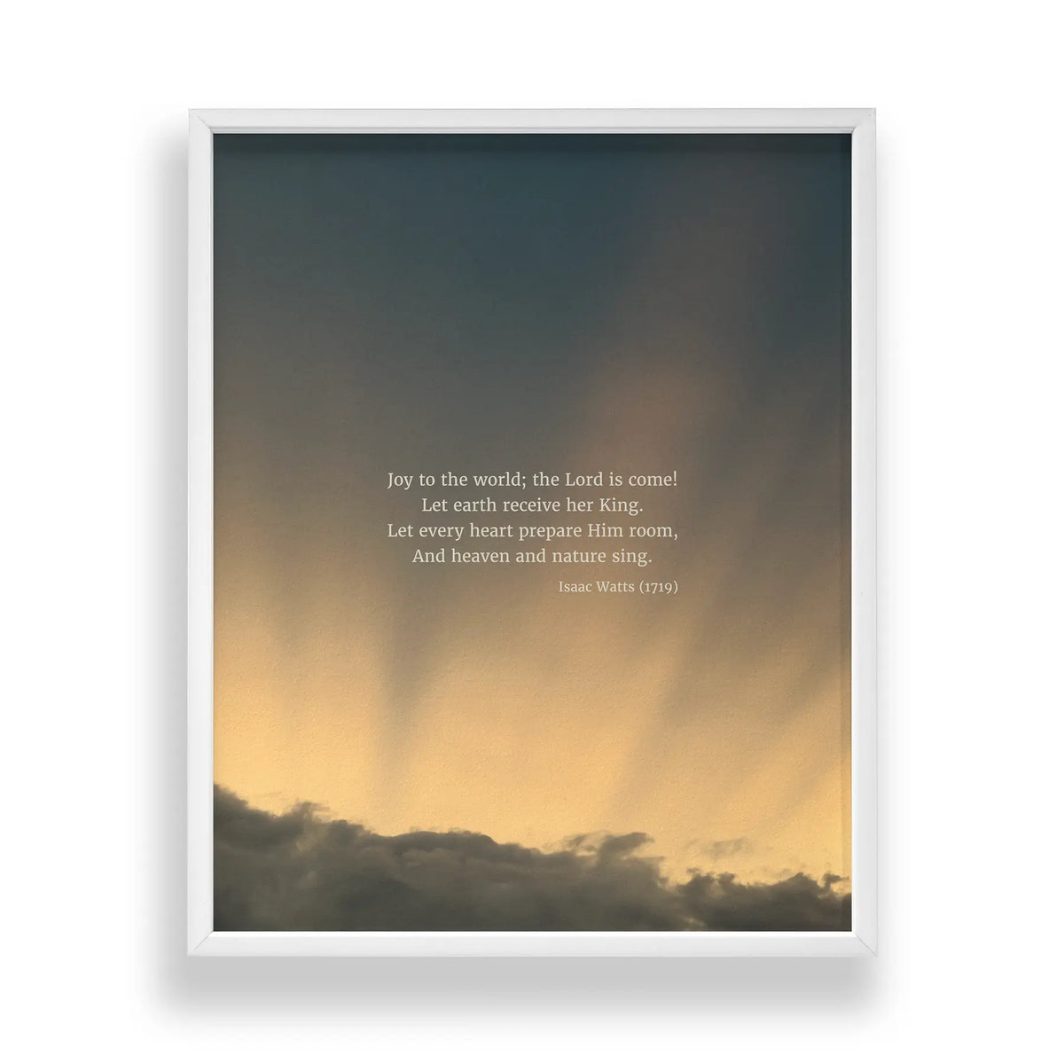 Joy To The World Standard 8x10 V1 - Heaven & Nature Co. Hymn Print - 8x10 Frame Mockup