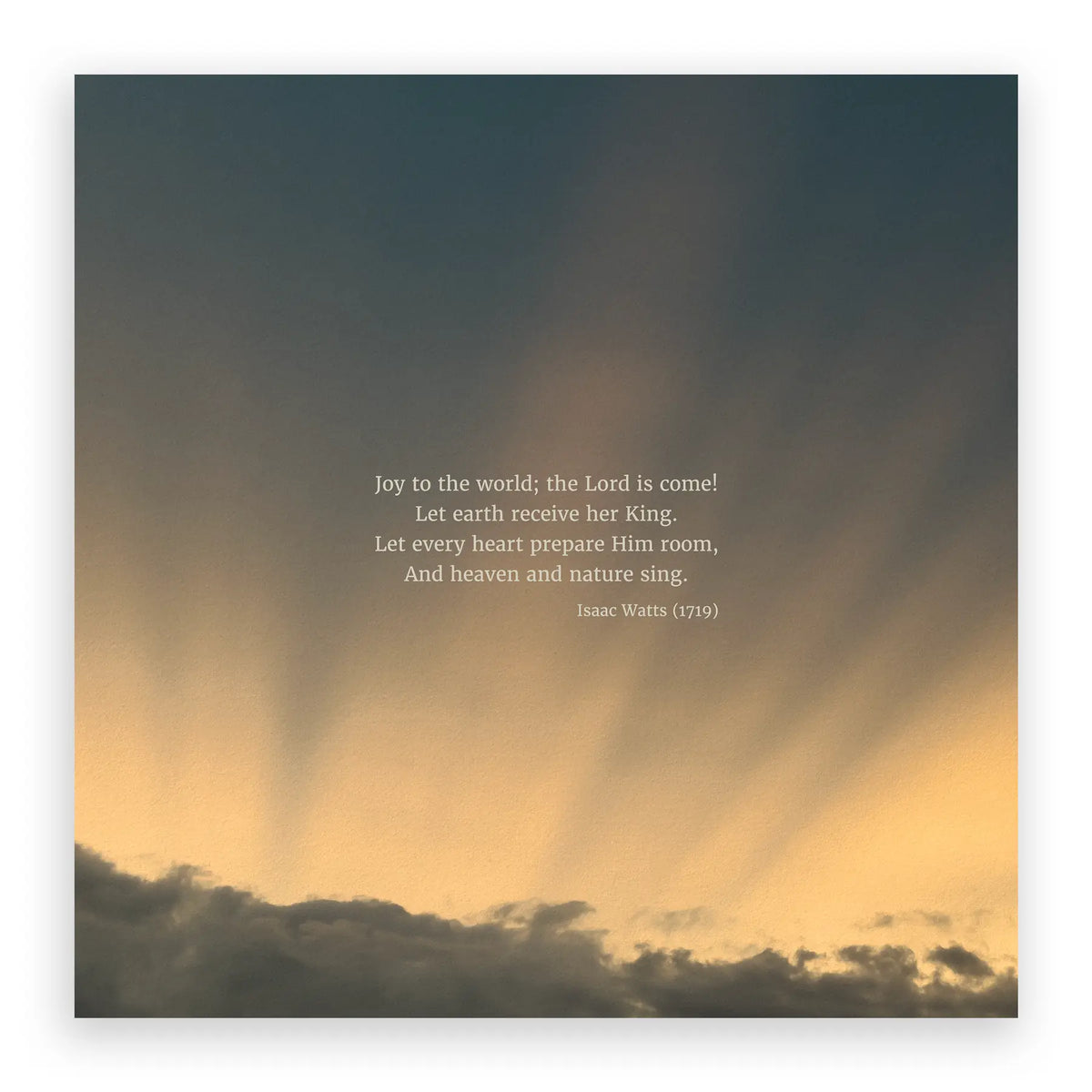 Joy To The World Standard No Frame - Heaven & Nature Co. Hymn Print - 10x10 No Frame
