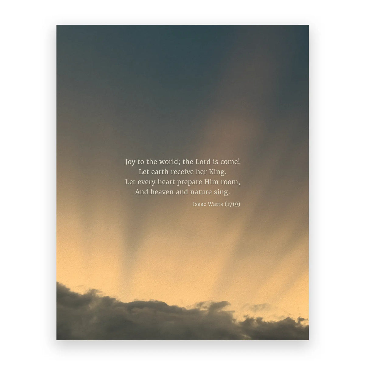 Joy To The World Standard No Frame - Heaven & Nature Co. Hymn Print - 8x10 No Frame