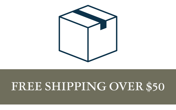 Free shipping over $25 offer with a box icon on a white background