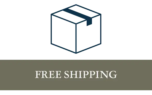Free shipping offer with a box icon on a white background