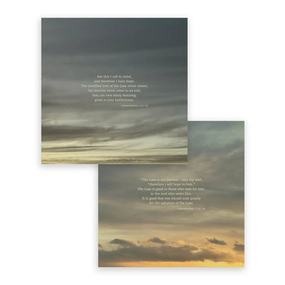 Lamentations3:21-23 & 3:24-26 ESV - Heaven & Nature Co. Scripture Print Set - 10x10 No Frame